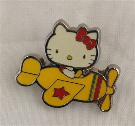 Vintage Sanrio Hello Kitty 2006 Airplane Pin Badge Pins