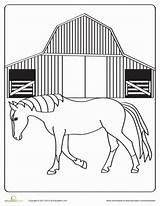 Horse Coloring Barn Education sketch template