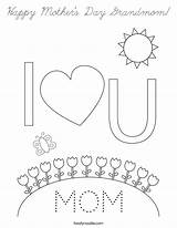 Coloring Happy Grandmom Cursive Mother Built California Usa Mothers sketch template