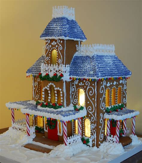 lighted victorian gingerbread house cakecentralcom