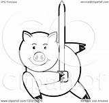 Pig Sword Fighting Illustration Clipart Royalty Lal Perera Vector 2021 sketch template