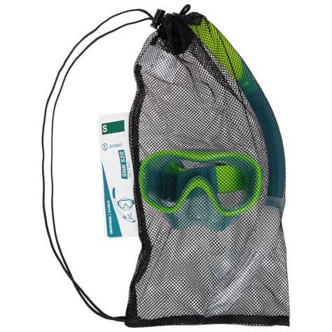 kids diving snorkelling kit mask  snorkel snk  fluo green decathlon