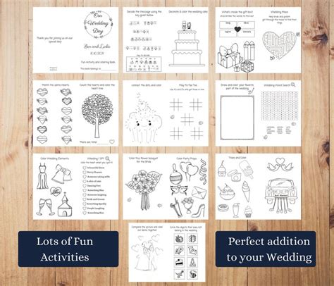 wedding coloring book printable reception favors  kids