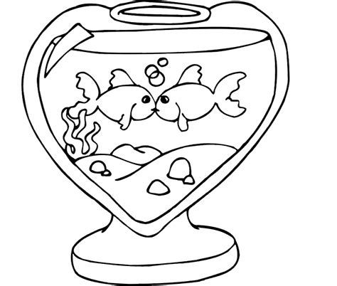 fish bowl coloring page coloring home