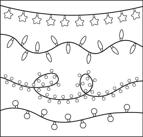 christmas lights coloring page  printable coloring pages