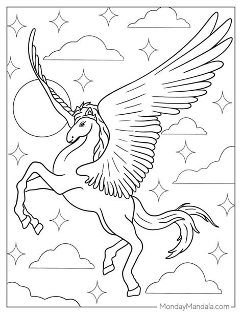 unicorn  wings coloring page