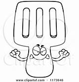 Mascot Spatula Mad Clipart Cartoon Thoman Cory Outlined Coloring Vector 2021 sketch template