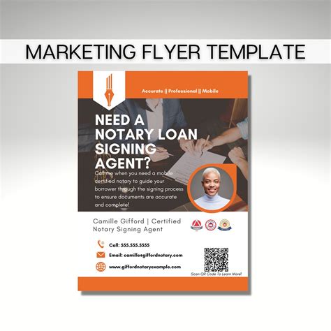 notary marketing flyer printable flyer template  loan etsy loan