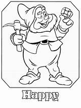 Coloring Dwarfs Seven Pages Happy Disney Grumpy Snow Print Had Them Two Click sketch template