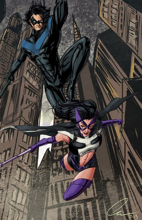 huntress and nightwing nightwing superhero villains dc heroes