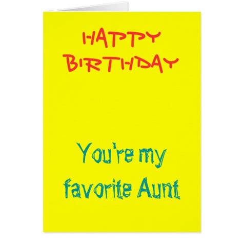 My Favourite Aunt Birthday Cards Zazzle