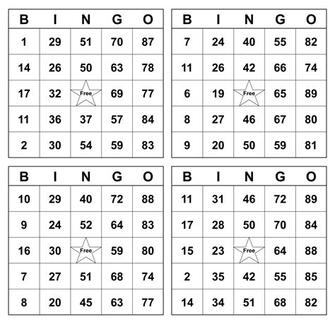 printable bingo numbers sheet printableecom images
