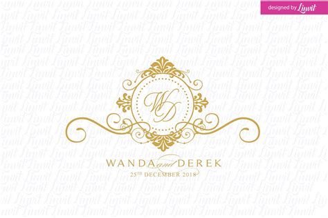 gold monogram wedding logo logodix