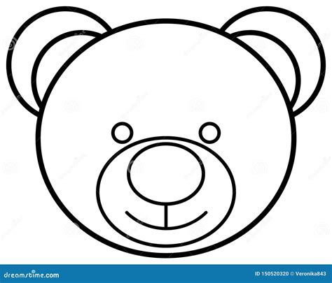 teddy bear head outline icon vector illustration stock vector