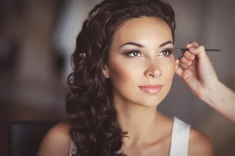 Beautiful Bride With Wedding Makeup And Hairstyle Stock Image