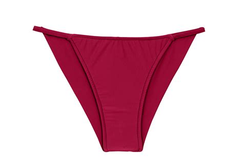 Garnet Red Cheeky Brazilian Bikini Bottom With Thin Sides Bottom Uv