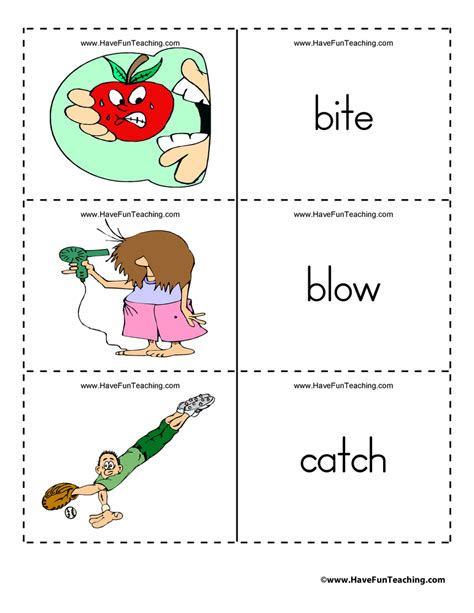 verb flash cards  fun teaching