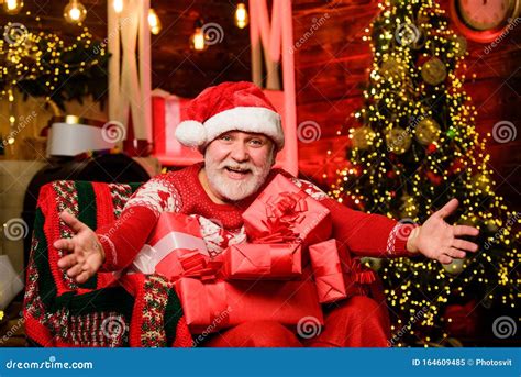 Come Here Merry Christmas Grandpa At Home Traditions Concept Santa