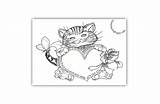 Coloring Playful Kitten Loving Cat Pages sketch template