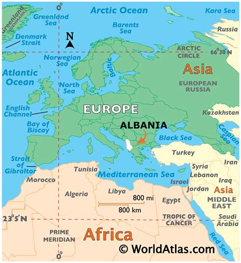 albania latitude longitude absolute  relative locations world atlas