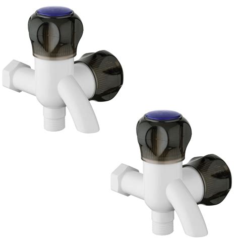 buy pack of 2 axtry abs plastic water tap two way tap bathroom 2 way
