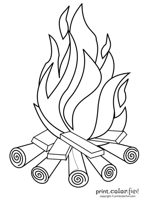 campfire coloring page print color fun