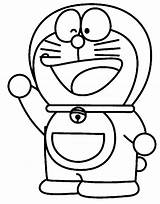 Doraemon Saludando sketch template