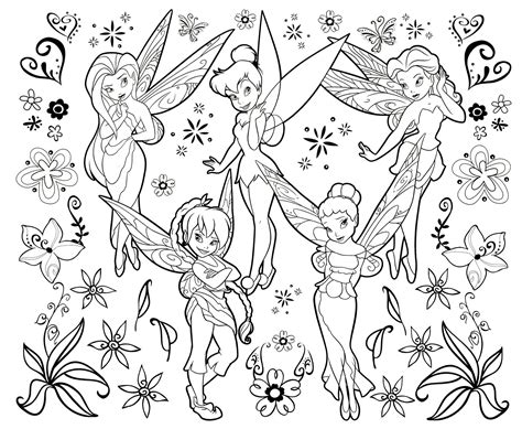 printable disney fairies coloring pages  kids