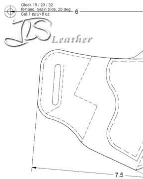 premium holster pattern  glock     jls leather