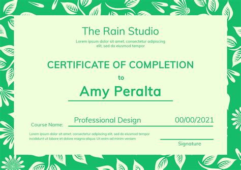 certificate  completion template mediamodifier