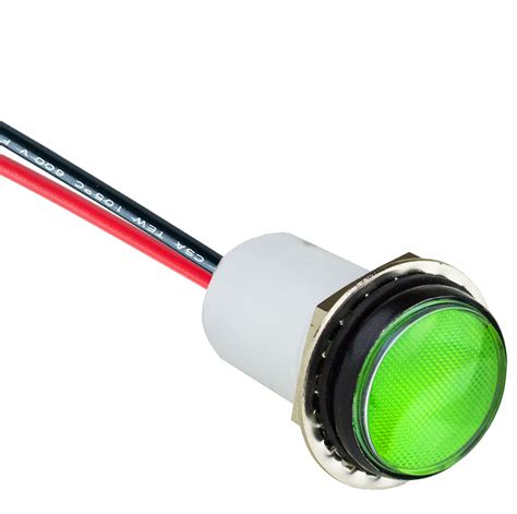 led panel mount indicator green   flex voltage wire leads ip vcc