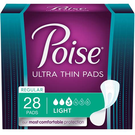 poise ultra thin womens light regular postpartum incontinence pads