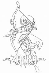 Coloring Archer Pages Mysticons Zarya Getdrawings Getcolorings Print sketch template