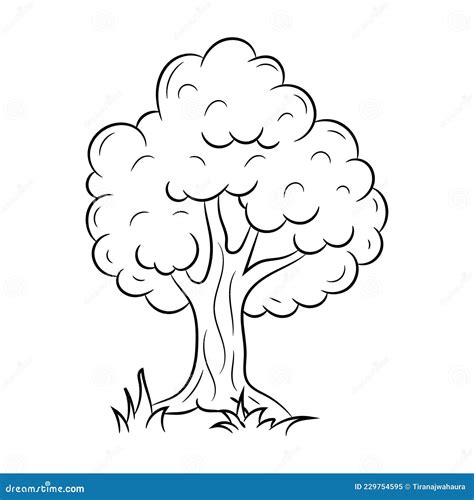 tree drawing black  white