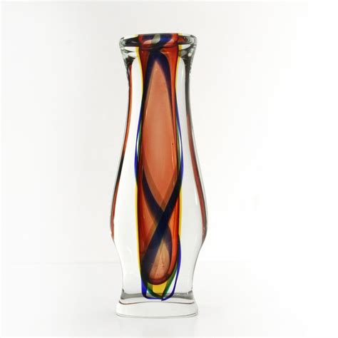 Midcentury Modern Colored Murano Glass Flower Vase 1950s 125543