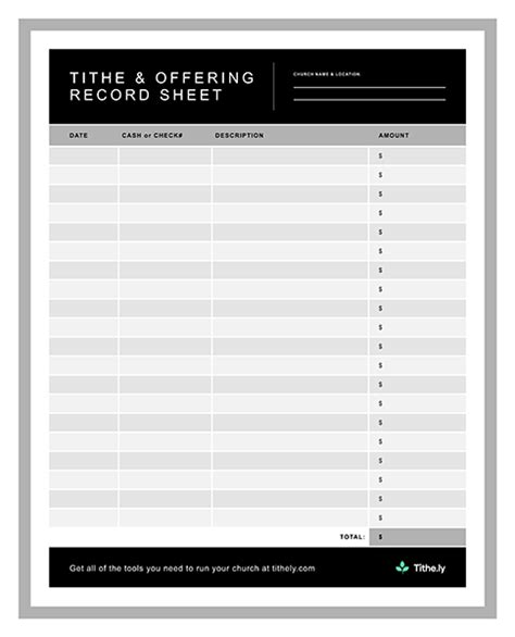 printable tithe  offering forms