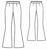 Pants Flared Flare Broek Disegni Broekpatroon Lekala Pantaloni Draft Tecnici Zampa Kleding sketch template