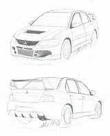 Evo Mitsubishi Lancer Coloring Sketch Drawing Template sketch template