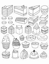 Coloring Bakery Pages Cakes Popular Cupcakes sketch template