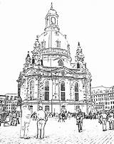 Dresden Frauenkirche Freebie Digi sketch template
