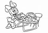 Mouse Minnie Coloring Pages Printable Breakfast sketch template