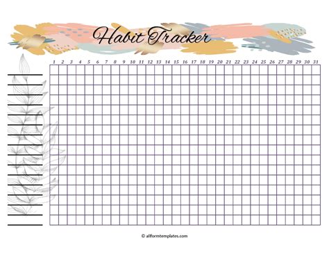 printable  habit tracker  printable templates