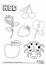 Red Coloring Color Things Pages Preschool Worksheets Colouring Activities Toddlers Colors Hawk Tailed Printable Kindergarten Activity Sheets Objects Colour Kids sketch template