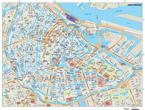 Vector Amsterdam City Map In Illustrator And Pdf Digital