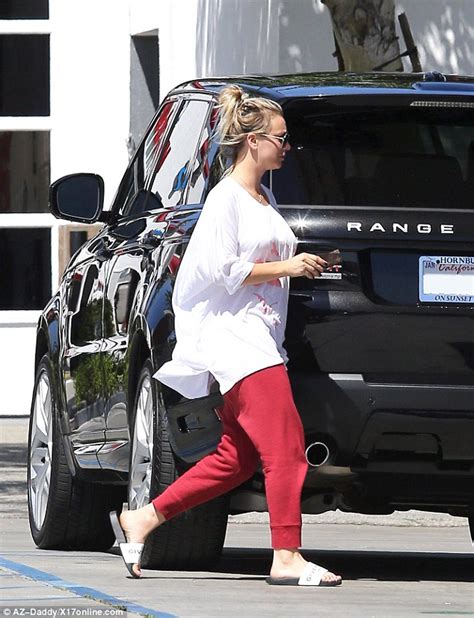 Kaley Cuoco Looks Like She Just Rolled Out Of Bed In Red Sweat Pants