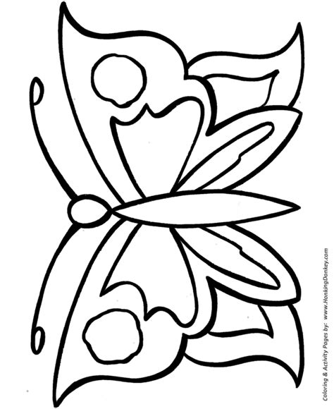 easy coloring pages  printable large butterfly easy coloring activity pages  prek