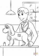 Coloring Veterinarian Pages Drawing Printable sketch template
