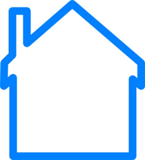 blue house outline clip art  clkercom vector clip art