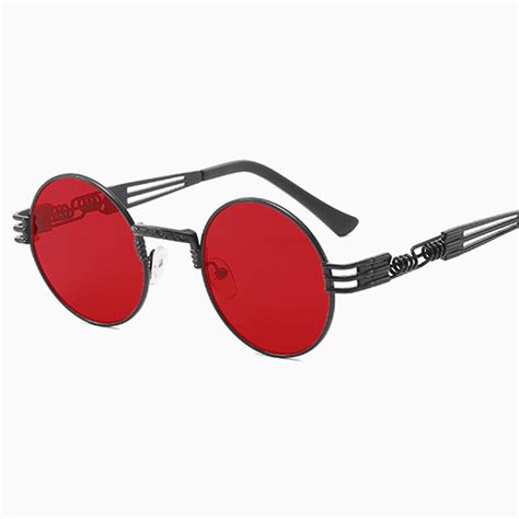 metal steampunk sunglasses men women fashion round glasses brand design
