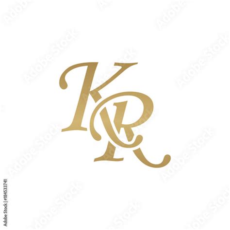initial letter kr overlapping elegant monogram logo luxury golden color stock vector adobe stock